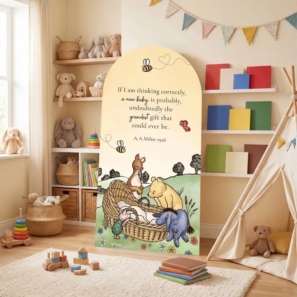 Winnie the Pooh baby shower sailboard cardboard backdrop 184cm
